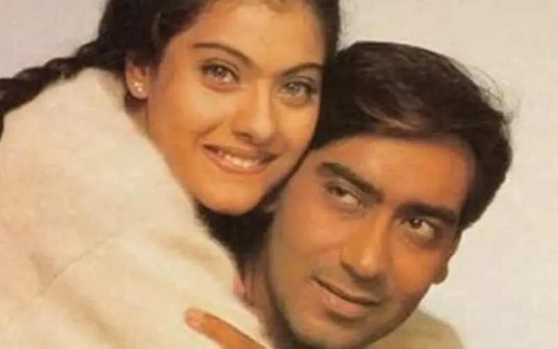 Young Kajol and Ajay Devgn in the 1990s during their relationship.