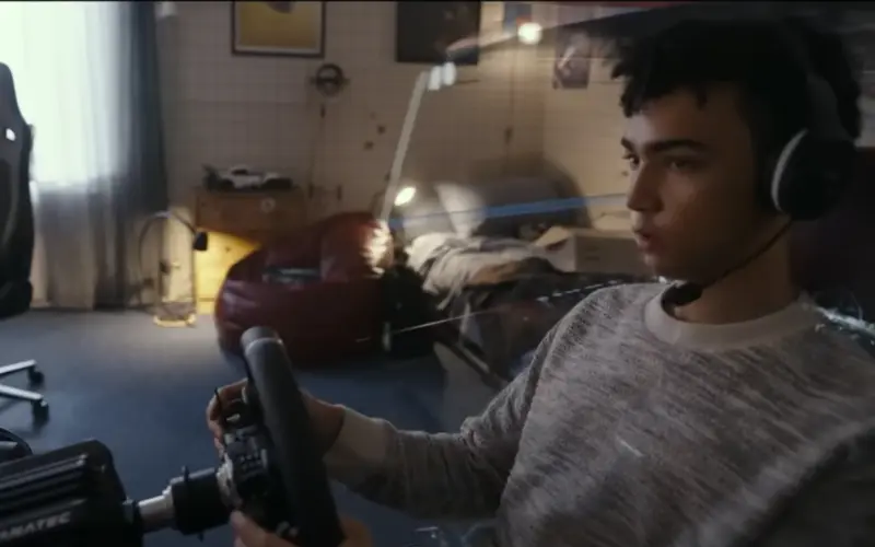 Gran Turismo movie image showing gamer-turned-racer Jann Mardenborough – real-life story like F1: The Movie