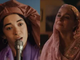 Saba Azad as younger noor begum and Soni Razdan as older noor begum in songs of paradise film