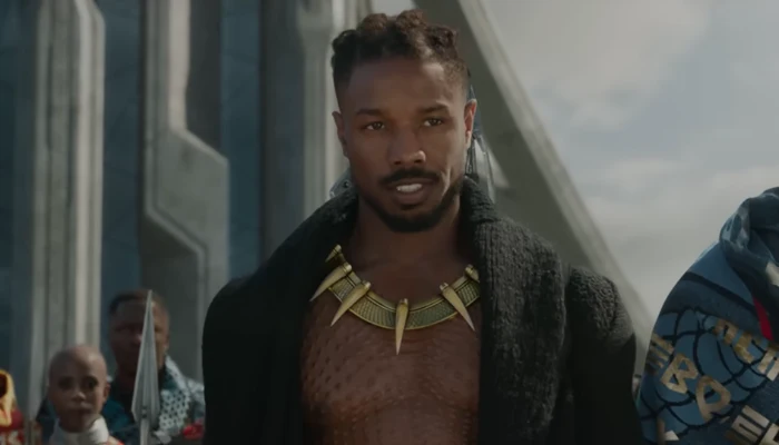 Michael B Jordan as Erik Killmonger in black panther